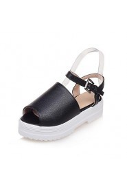 Women's Shoes Platform Slingback/Open Toe Sandals Dress/Casual Black/Purple/White/Silver/Gold