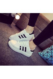Women's Shoes Flat Heel Comfort Fashion Sneakers Outdoor / Casual Black / White