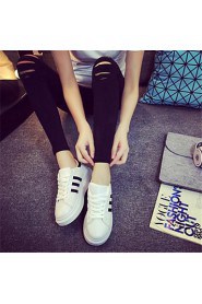Women's Shoes Flat Heel Comfort Fashion Sneakers Outdoor / Casual Black / White