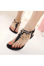 Women's Shoes Flat Heel Slingback Sandals Casual Black/Gold