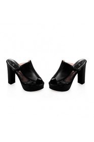 Women's Shoes / Patent Leather Chunky Heel Heels / Peep Toe Sandals Office & Career / Party & Evening / White
