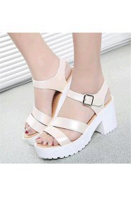 Women's Shoes Leatherette Platform Creepers Sandals Outdoor / Casual Black / Blue / White / Beige