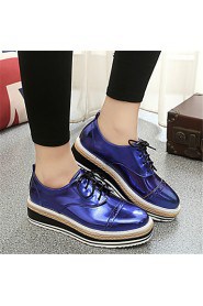 Women's Shoes Leatherette Platform Creepers Fashion Sneakers Outdoor / Casual Black / Blue / Silver