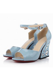 Women's Shoes Crystal Peep Toe / D'Orsay & Two-Piece / Open Toe Sandals Wedding / Office & Career Pink/Blue