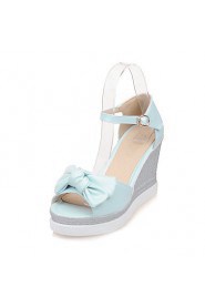 Women's Shoes Wedge Heel Wedges / Peep Toe / Platform / Open Toe Sandals Dress / Casual Blue / Pink / White