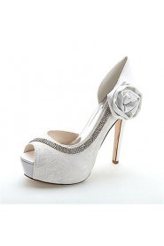 Women's Wedding Shoes Heels/Peep Toe/Platform Heels Wedding/Party & Evening Black/Blue/Pink/Ivory/White