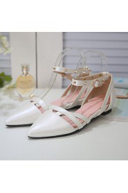 Women's Shoes Flat Heel D'Orsay & Two-Piece/Pointed Toe Flats Office & Career/Dress/Casual Pink/White/Gold