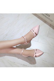 Women's Shoes Flat Heel D'Orsay & Two-Piece/Pointed Toe Flats Office & Career/Dress/Casual Pink/White/Gold