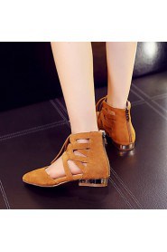 Women's Shoes Leather / Flat Heel Pointed Toe Flats Office & Career / Dress / Casual Black / Yellow