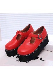 Women's Shoes Leatherette Platform Creepers Fashion Sneakers Outdoor / Casual Black / Red