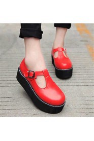 Women's Shoes Leatherette Platform Creepers Fashion Sneakers Outdoor / Casual Black / Red