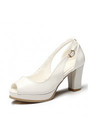 Women's Shoes Chunky Heel Peep Toe / Platform Sandals Office & Career / Dress / Casual Black / Pink / White