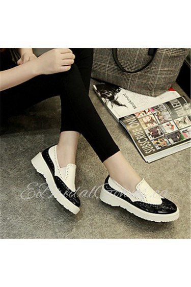 Women's Shoes Platform Round Toe Loafers Casual Black / Silver