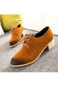 Women's Shoes Fleece Chunky Heel Comfort Fashion Sneakers Outdoor / Casual Black / Yellow / Red