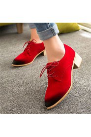 Women's Shoes Fleece Chunky Heel Comfort Fashion Sneakers Outdoor / Casual Black / Yellow / Red