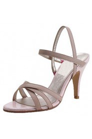 Women's Shoes Leather Stiletto Heel Heels Sandals Wedding / Office & Career / Party & Evening / Dress Black / Pink