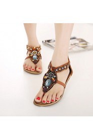 Women's Shoes Flat Heel Mary Sandals Casual Brown