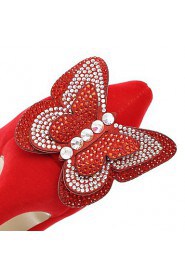Women's Wedding Shoes Heels / Peep Toe / Comfort / Office & Career / Party & Evening / Dress Black / Red