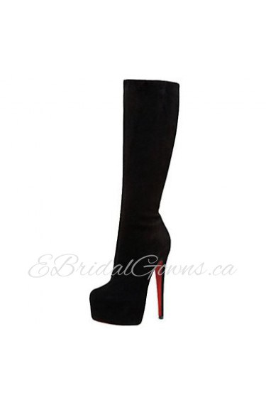 Women's Shoes Leatherette Stiletto Heel Fashion Boots / Pointed Toe Boots Wedding / Office & Career