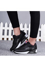 Women's Shoes Tulle Wedge Heel Wedges Fashion Sneakers Athletic / Casual Black / Pink / White