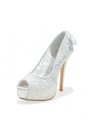Women's Wedding Shoes Heels/Peep Toe/Platform Heels Wedding/Party & Evening Black/Pink/Ivory/White