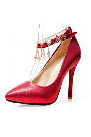 Women's Shoes Leatherette Stiletto Heel Heels Heels Wedding / Office & Career / Party & Evening Red / Silver / Gold