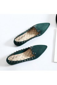 Women's Shoes Flat Heel Ballerina / Pointed Toe / Closed Toe Flats Dress Black / Green / Khaki
