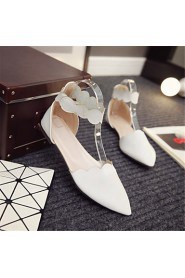 Women's Shoes Leatherette Flat Heel Comfort Flats Outdoor / Dress / Casual Black / White / Silver