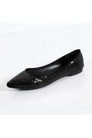 Women's Shoes Flat Heel Ballerina / Pointed Toe / Closed Toe Flats Dress Black / Silver