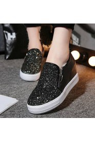 Women's Shoes New Wedge Heel Round Toe Fashion Sneakers with Zipper