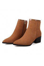 Women's Shoes Leather Low Heel Riding Boots Fashion Boots Comfort Pointed Toe Boots Dress More Colors Available