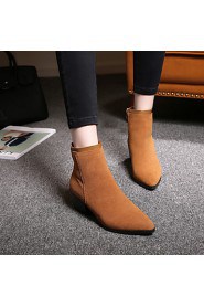 Women's Shoes Leather Low Heel Riding Boots Fashion Boots Comfort Pointed Toe Boots Dress More Colors Available