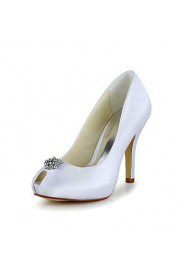 Women's Wedding Shoes Peep Toe Heels Wedding Black/Blue/Pink/Purple/Red/Ivory/White/Silver/Gold/Champagne