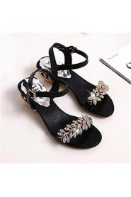 Women's Shoes Chunky Heel Peep Toe Sandals Outdoor / Casual Black / Silver / Gold