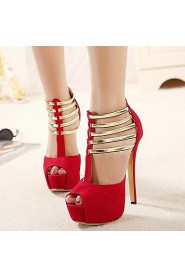 Women's Shoes Peep Toe Stiletto Heel Sandals with Metal hollow out Shoes More Colors available