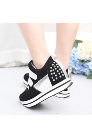 Women's Shoes PU Flat Heel Wedges / Boat Fashion Sneakers Outdoor / Athletic / Casual Red / Gray