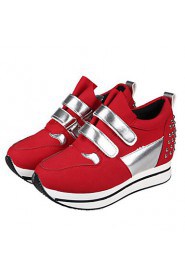 Women's Shoes PU Flat Heel Wedges / Boat Fashion Sneakers Outdoor / Athletic / Casual Red / Gray