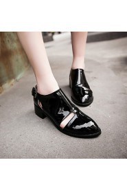 Women's Shoes Patent Leather Chunky Heel Heels / Pointed Toe Heels Casual Black