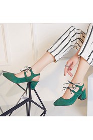 Women's Shoes Heel Heels / Pointed Toe Sandals / Heels Outdoor / Dress / Casual Black / Green / Red