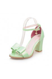 Women's Shoes Chunky Heel Round Toe Sandals Dress Green / Pink / White / Silver