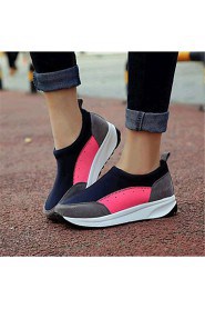 Women's Shoes Canvas Flat Heel Comfort Loafers Outdoor / Athletic Black / Red