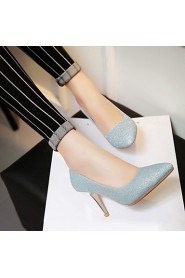 Women's Shoes Leatherette Stiletto Heel Heels Heels Office &/ Dress / Casual Blue / Purple / Silver / Gold