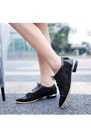 Women's Shoes Synthetic Low Heel Pointed Toe Oxfords Casual Black/Pink/White