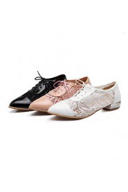 Women's Shoes Synthetic Low Heel Pointed Toe Oxfords Casual Black/Pink/White