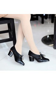 Women's Shoes Chunky Heel Comfort / Pointed Toe Oxfords Outdoor / Office & Career / Dress Black / Beige / Orange