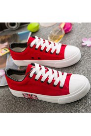 Women's Shoes Canvas Platform Comfort Athletic Shoes Outdoor / Work & Duty / Athletic / Casual Black / Red / White