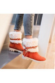 Women's Shoes Round Toe Chunky Heel Mid-Calf Boots with Fur More Colors available