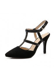 Women's Shoes Velvet Stiletto Heel Heels / Comfort / Pointed Toe Heels Office & Career / Casual Black / Gray