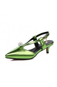Women's Shoes Low Heel Pointed Toe / Open Toe Heels Party & Evening / Dress / Casual Green / Pink / Red / Silver / Gold