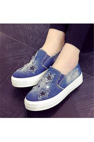 Women's Shoes Denim Flat Heel Comfort Loafers Outdoor / Athletic / Casual Blue